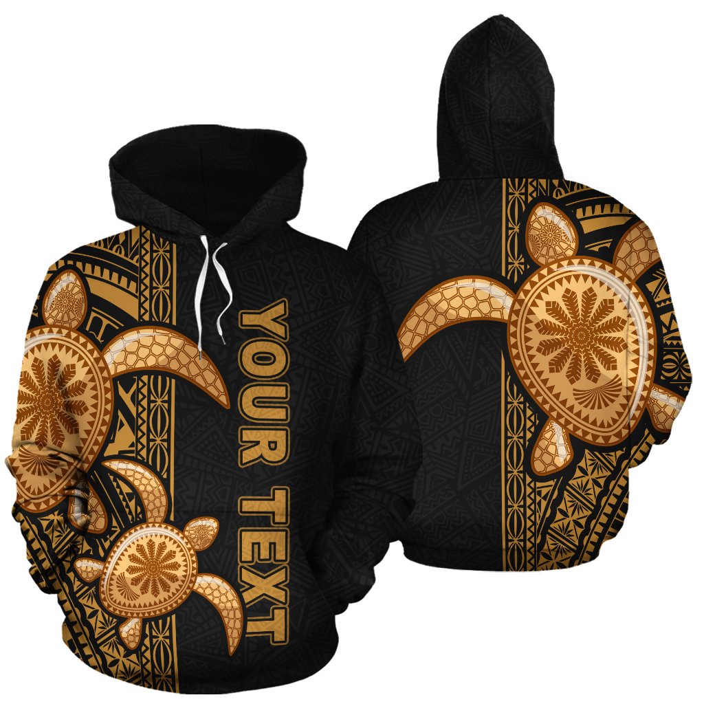 Turtle Polynesian Hoodie Yellow Line