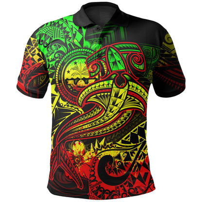 FSM Polo Shirt - Reggae Shark Polynesian Tattoo