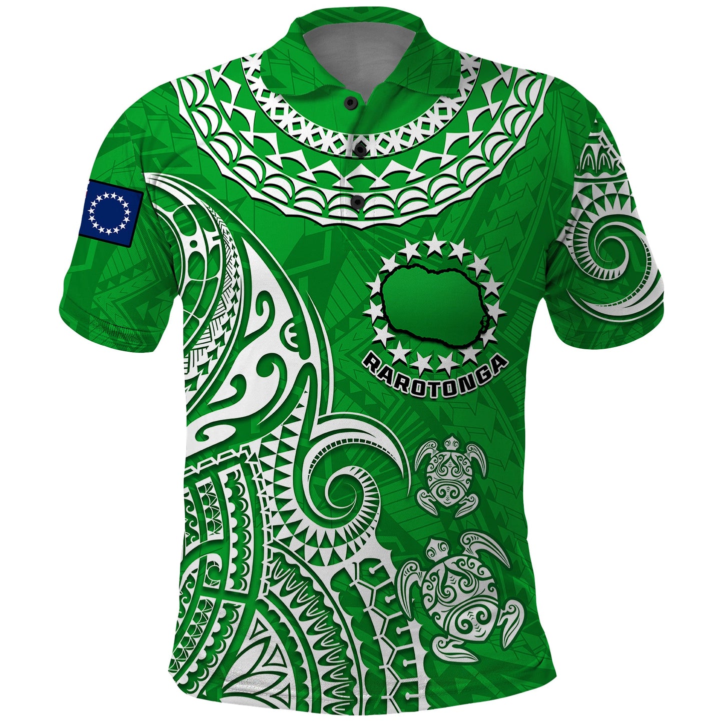 Rarotonga Cook Islands Polynesian Turtle Art Polo Shirt