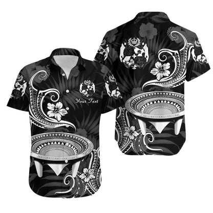 Custom Personalised Tonga Kumete Kava Bowl Sila Vibes - Black Hawaiian Shirt