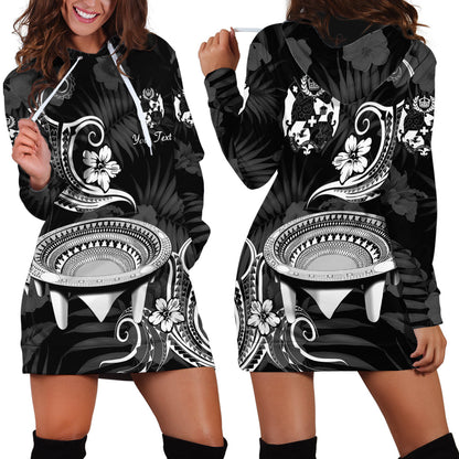 Custom Personalised Tonga Kumete Kava Bowl Sila Vibes Black Hoodie Dress