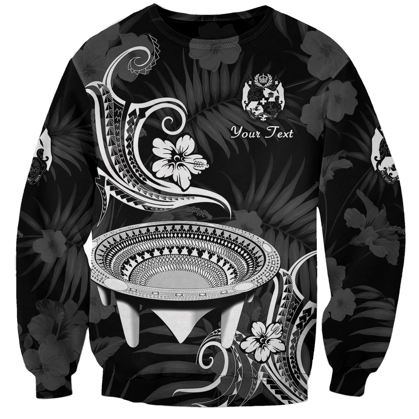 Custom Personalised Tonga Kumete Kava Bowl Sila Vibes Black Sweatshirt