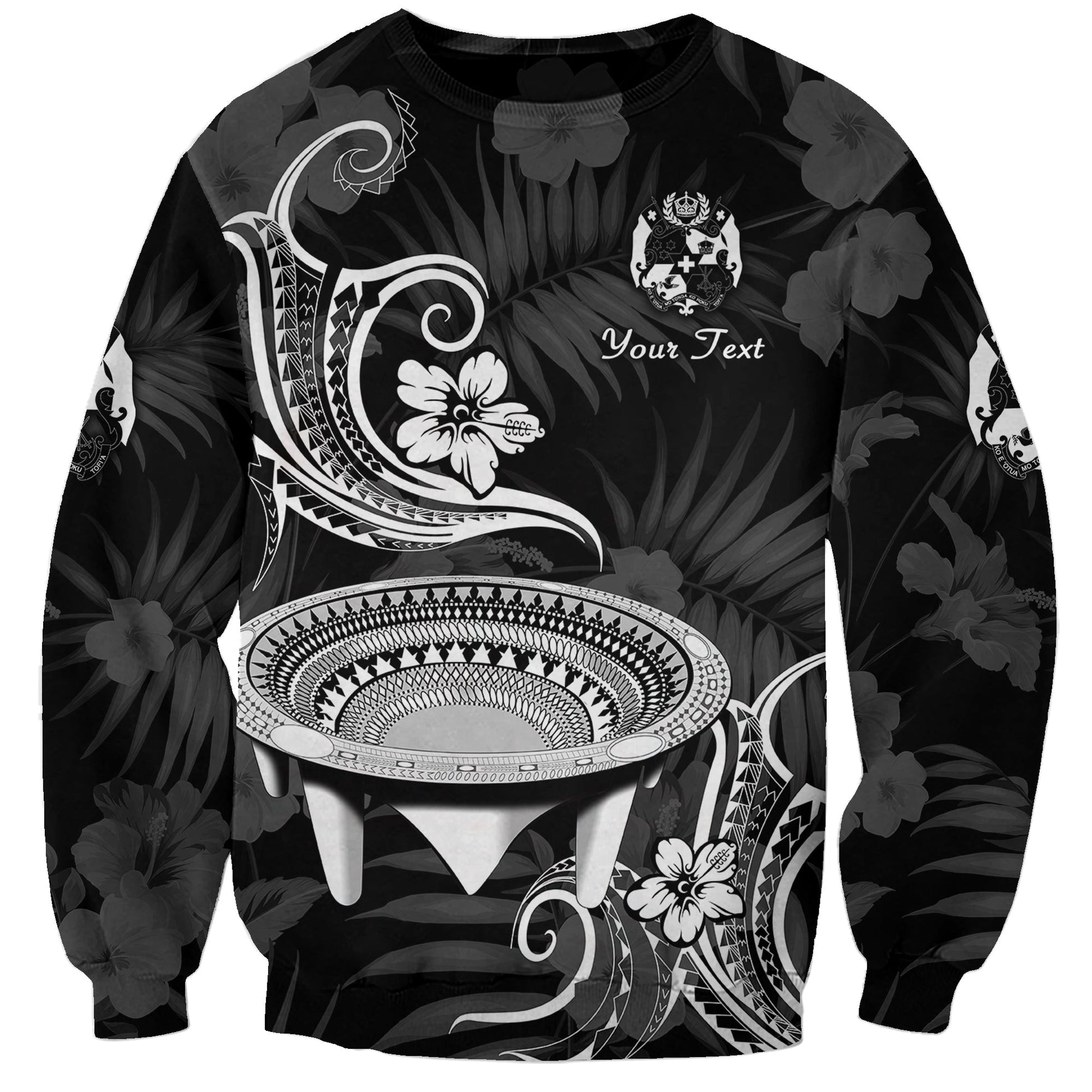 Custom Personalised Tonga Kumete Kava Bowl Sila Vibes Black Sweatshirt
