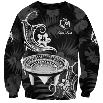Custom Personalised Tonga Kumete Kava Bowl Sila Vibes Black Sweatshirt