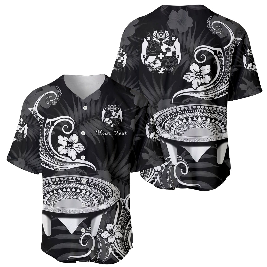 (Custom Personalised) Tonga Kumete Kava Bowl Sila Vibes Black Baseball Jersey