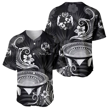 (Custom Personalised) Tonga Kumete Kava Bowl Sila Vibes Black Baseball Jersey