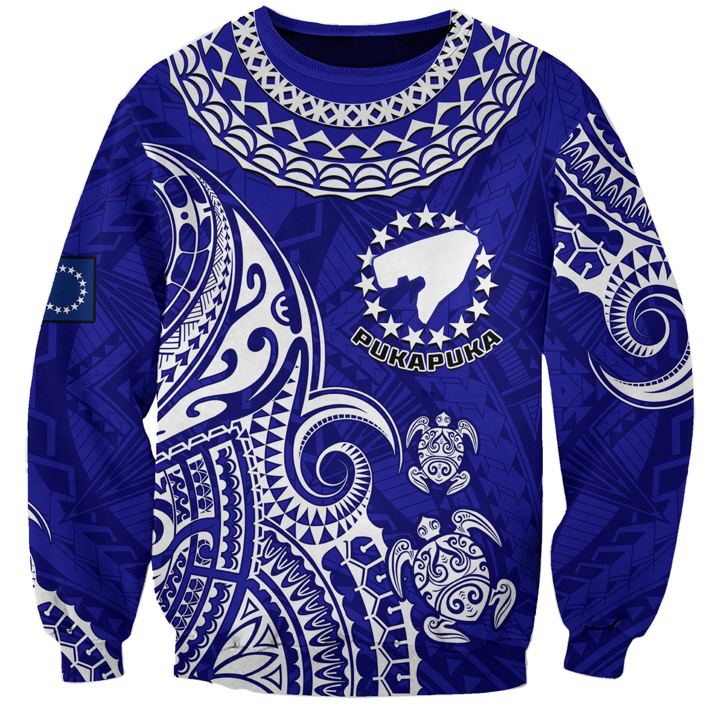 Pukapuka Cook Islands Polynesian Turtle Art Sweatshirt