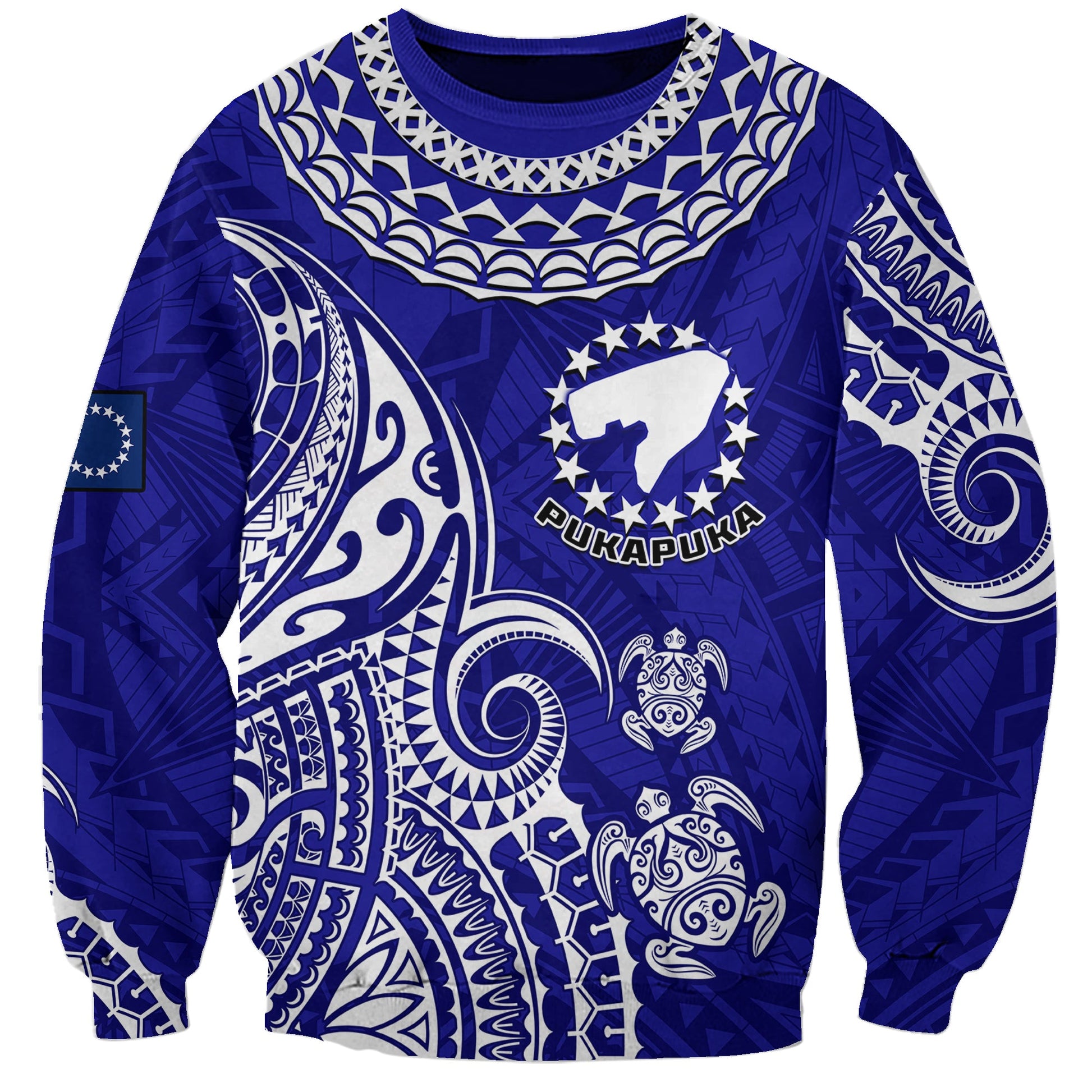 Pukapuka Cook Islands Polynesian Turtle Art Sweatshirt