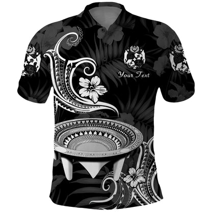 Custom Personalised Tonga Kumete Kava Bowl Sila Vibes - Black Polo Shirt