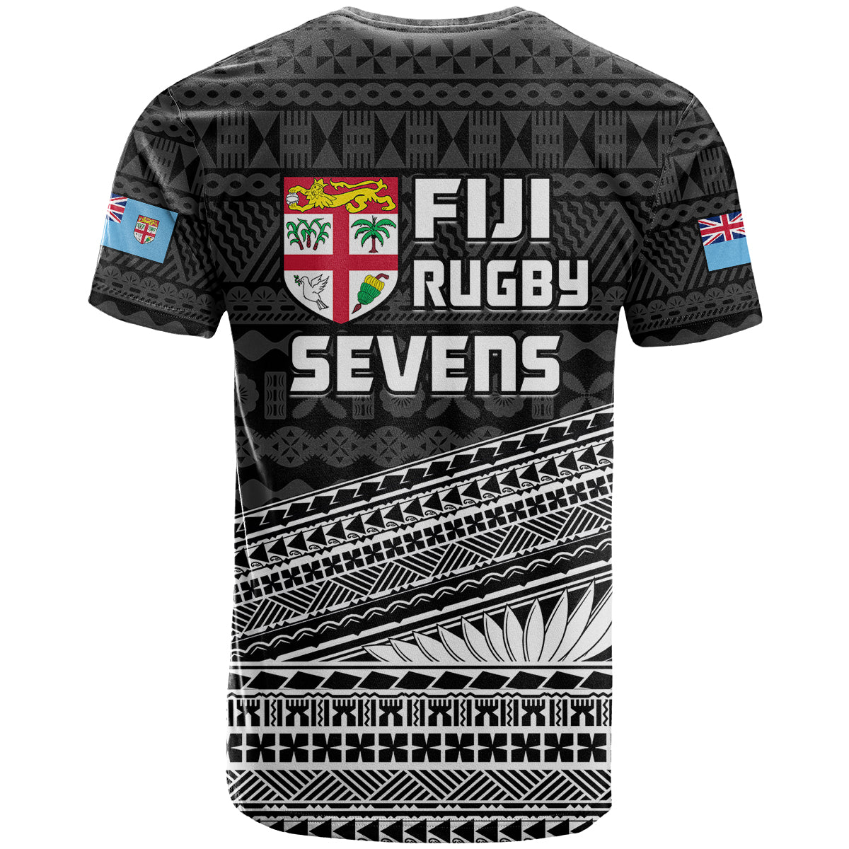 Fiji Sevens Rugby Fijian 7s Black Tapa Polynesian Art T Shirt