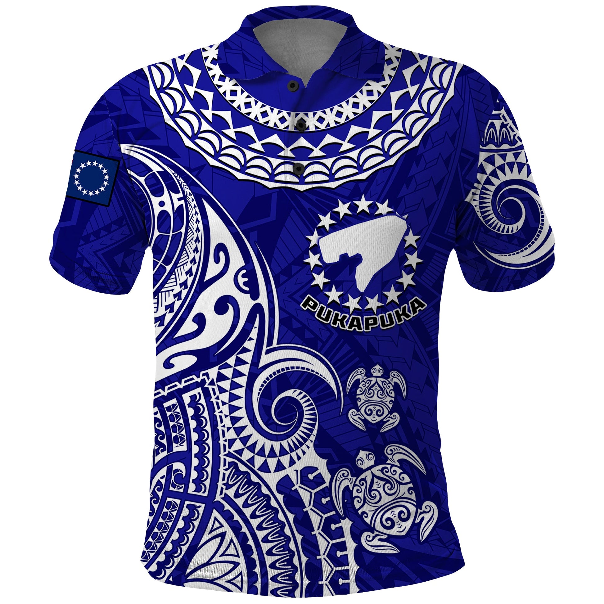 Pukapuka Cook Islands Polynesian Turtle Art Polo Shirt