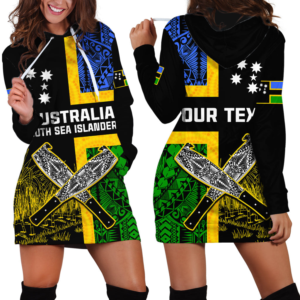 Custom Personalised Australian South Sea Islanders Flag Style Hoodie Dress