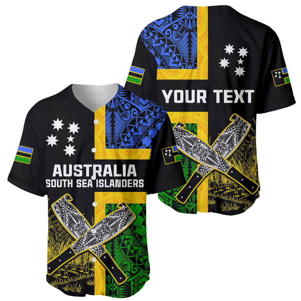 (Custom Personalised) Australian South Sea Islanders Flag Style Baseball Jersey