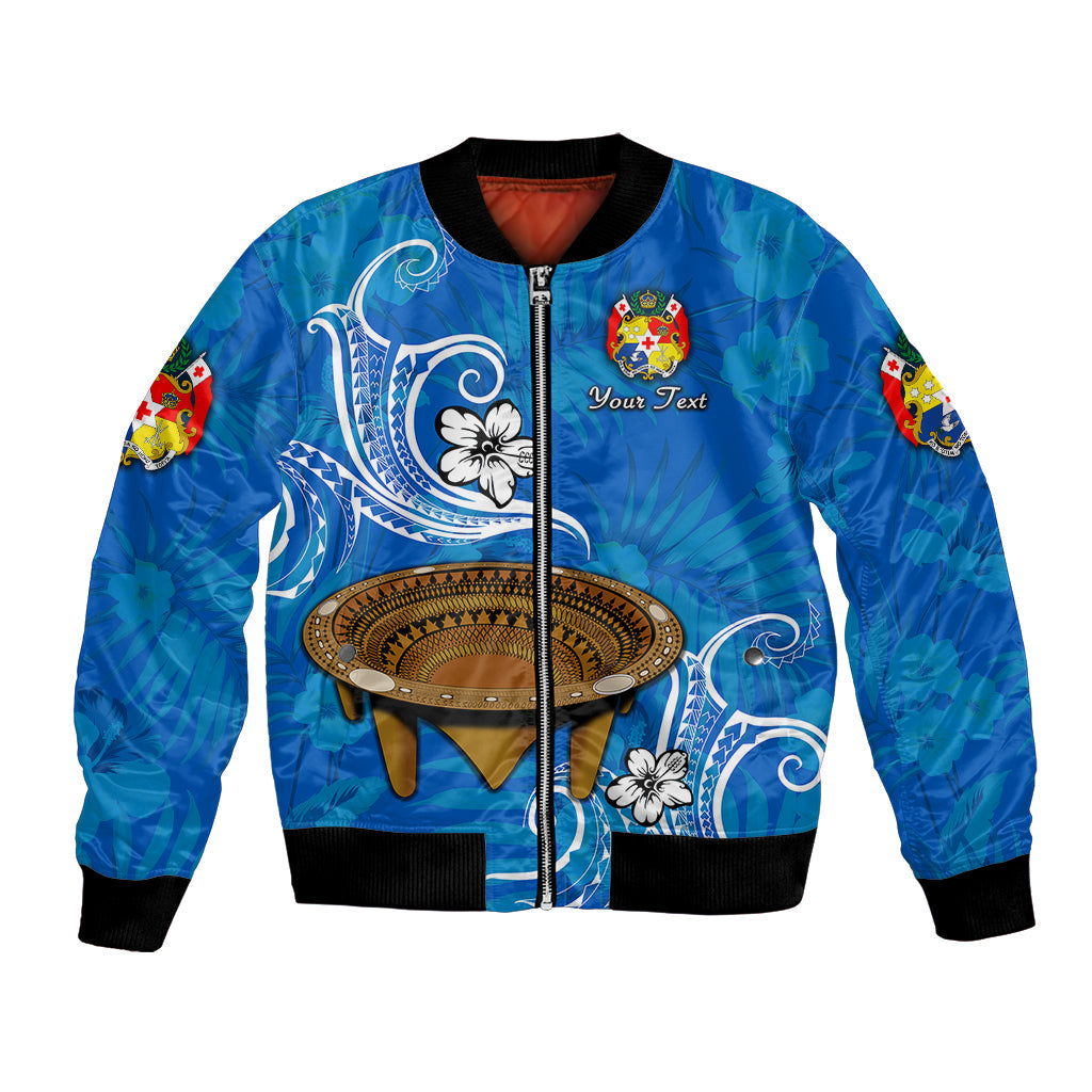 (Custom Personalised) Tonga Kumete Kava Bowl Sila Vibes Blue Bomber Jacket