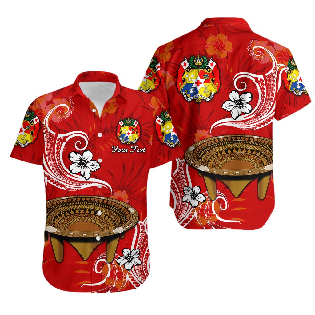 Custom Personalised Tonga Kumete Kava Bowl Sila Vibes - Red Hawaiian Shirt
