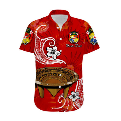 Custom Personalised Tonga Kumete Kava Bowl Sila Vibes - Red Hawaiian Shirt