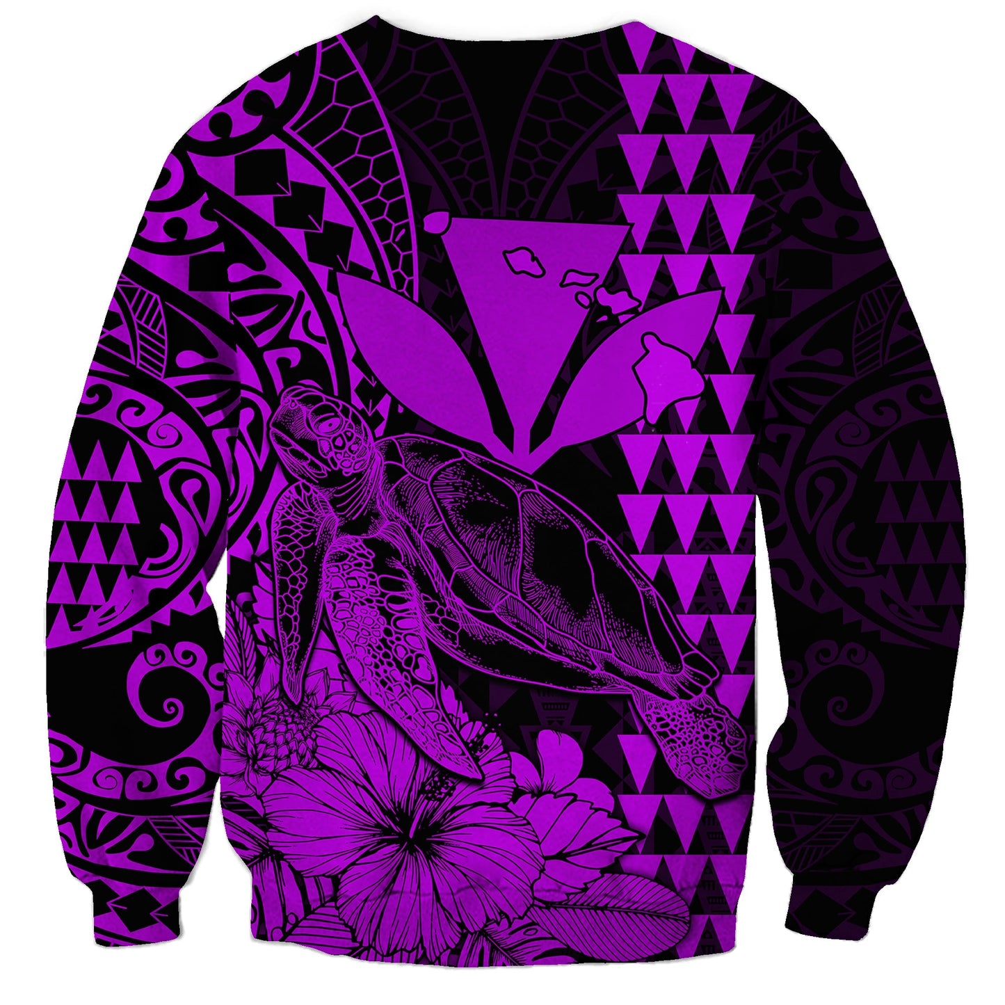 Kakau Polynesian Tribal Hawaiian Turtle with Kanaka Maoli Purple Sweatshirt
