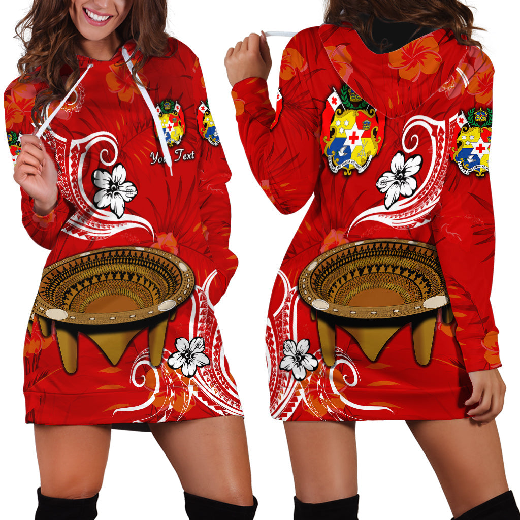 Custom Personalised Tonga Kumete Kava Bowl Sila Vibes Red Hoodie Dress