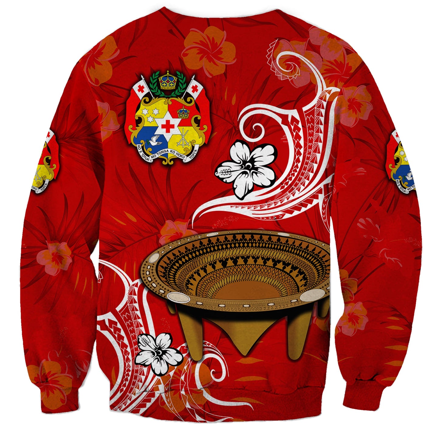 Custom Personalised Tonga Kumete Kava Bowl Sila Vibes Red Sweatshirt