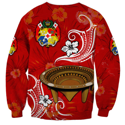 Custom Personalised Tonga Kumete Kava Bowl Sila Vibes Red Sweatshirt