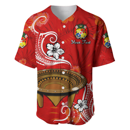 (Custom Personalised) Tonga Kumete Kava Bowl Sila Vibes Red Baseball Jersey