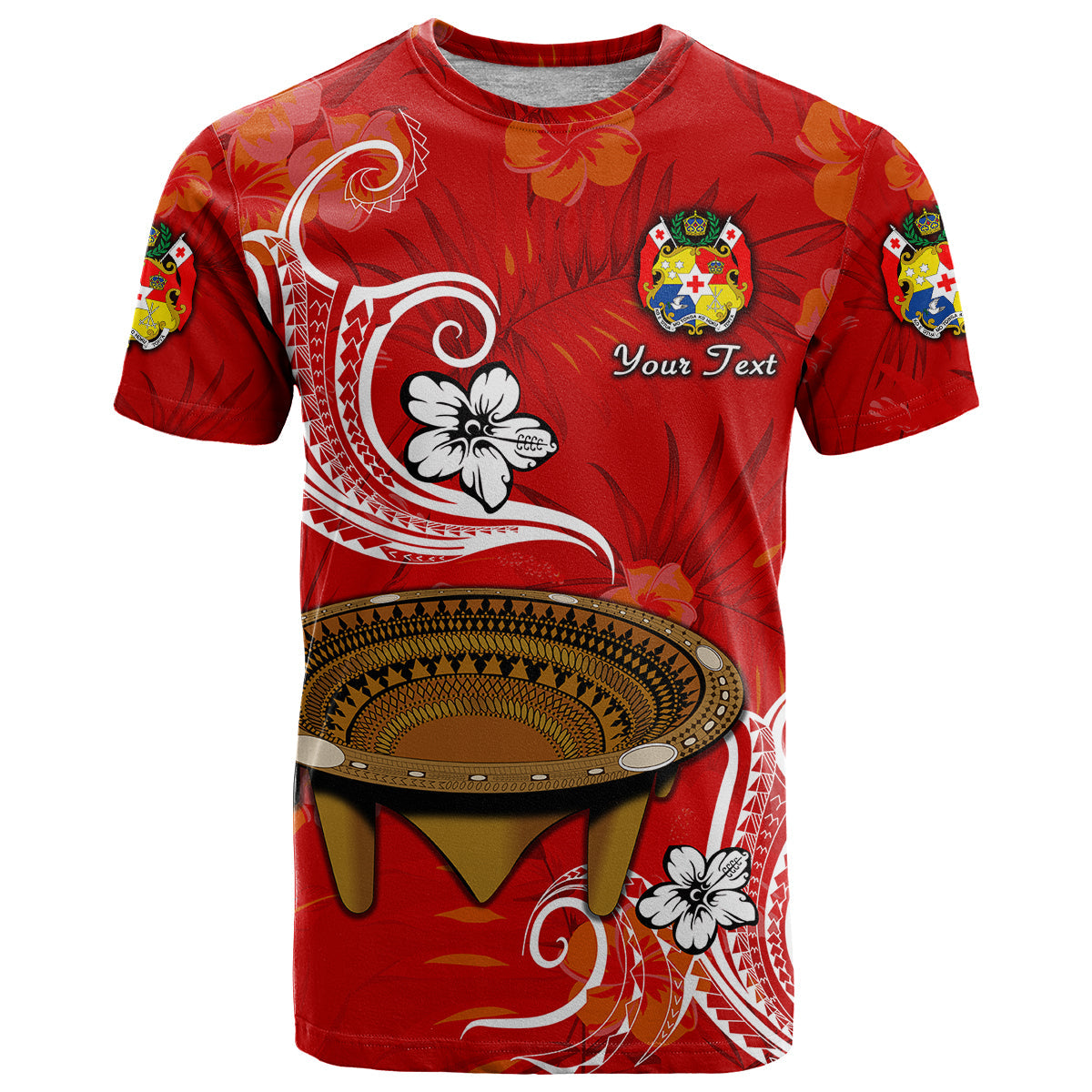 Custom Personalised Tonga Kumete Kava Bowl Sila Vibes - Red T Shirt