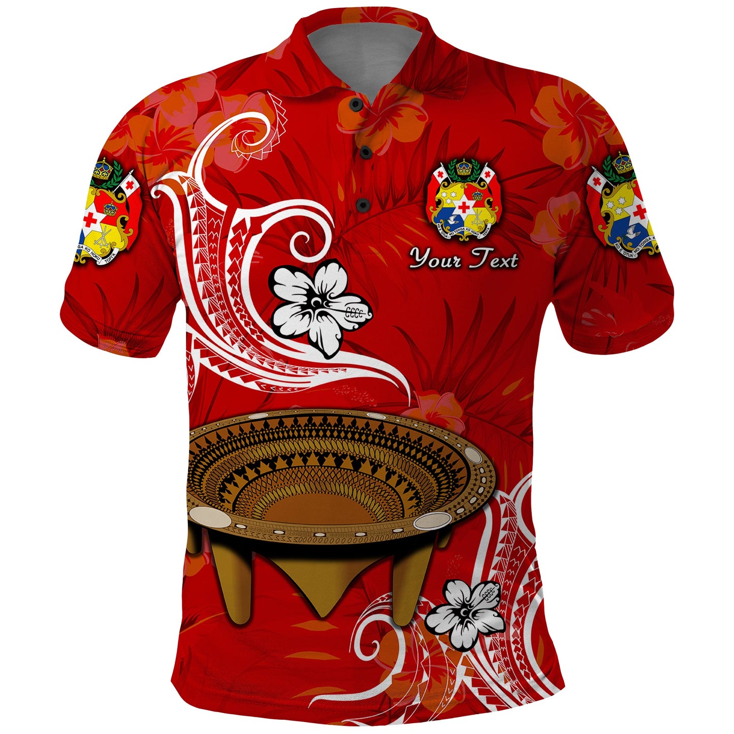 Custom Personalised Tonga Kumete Kava Bowl Sila Vibes - Red Polo Shirt