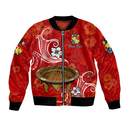 (Custom Personalised) Tonga Kumete Kava Bowl Sila Vibes Red Bomber Jacket