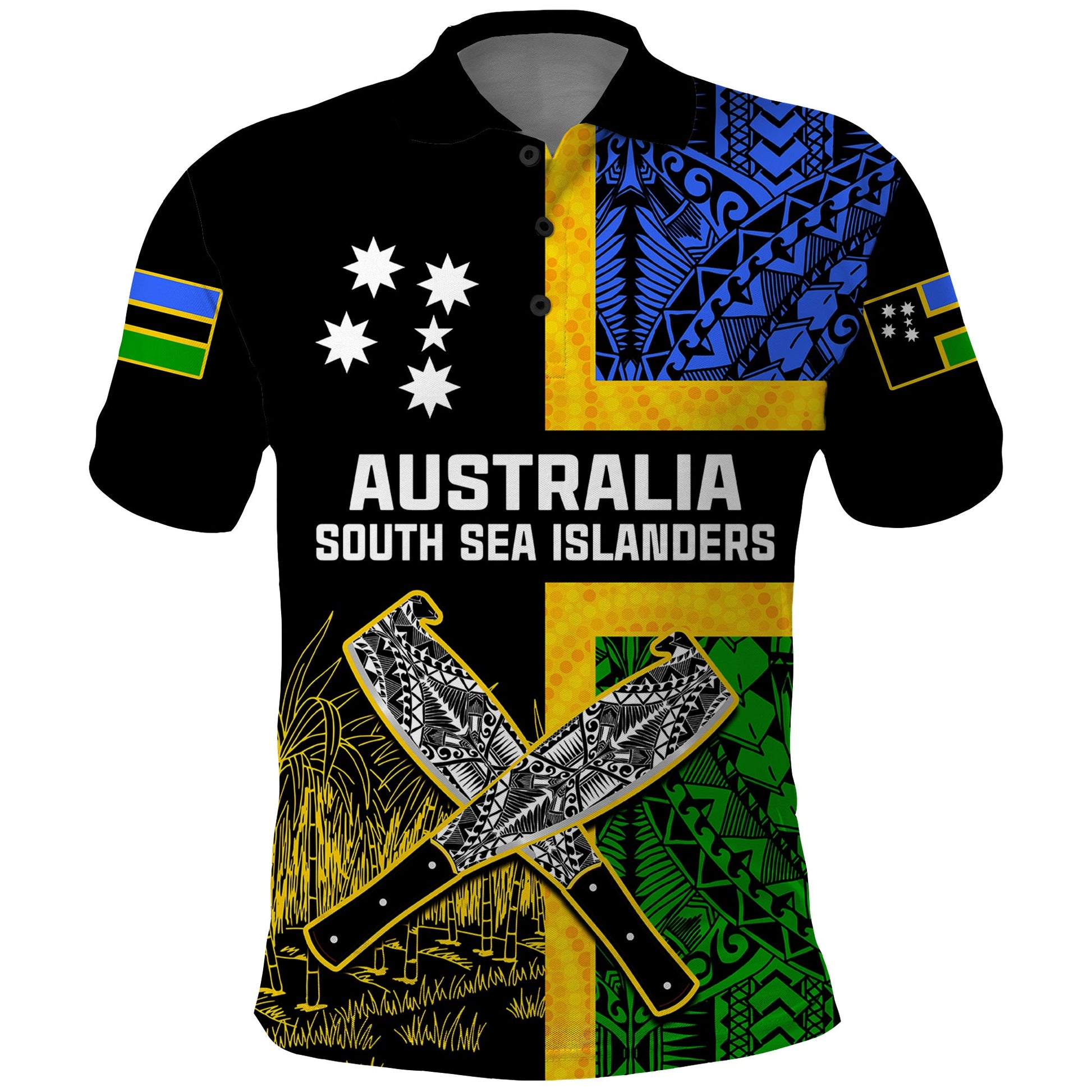 Australian South Sea Islanders Flag Style Polo Shirt