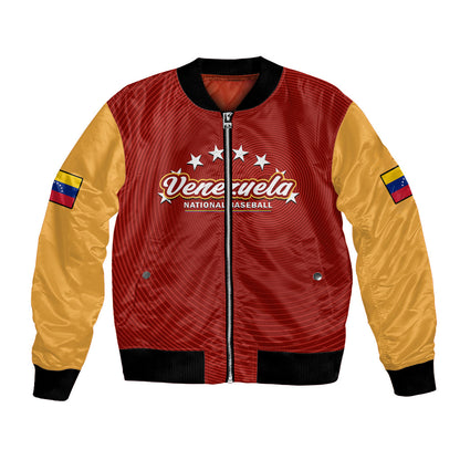 (Custom Text And Number) Venezuela 2023 Baseball Mix Coat Of Arms Bomber Jacket