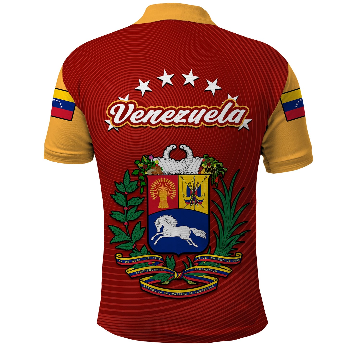 Venezuela 2023 Baseball Mix Polo Shirt Coat Of Arms