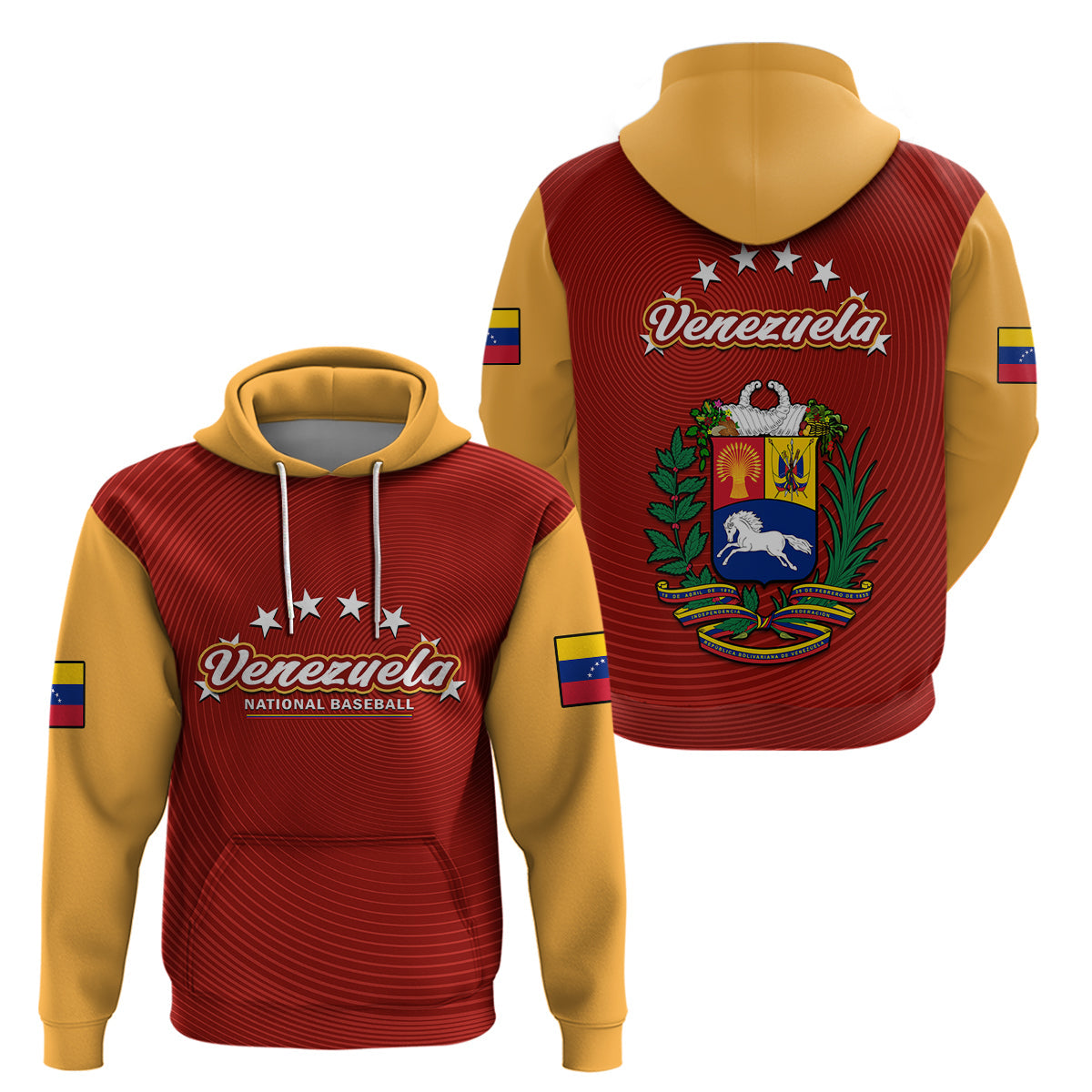 Venezuela 2023 Baseball Mix Hoodie Coat Of Arms