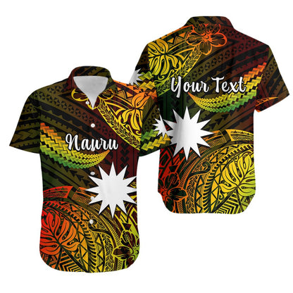 Custom Personalised Nauru Polynesian Hibiscus Naoero Reggae Hawaiian Shirt