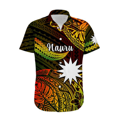 Custom Personalised Nauru Polynesian Hibiscus Naoero Reggae Hawaiian Shirt