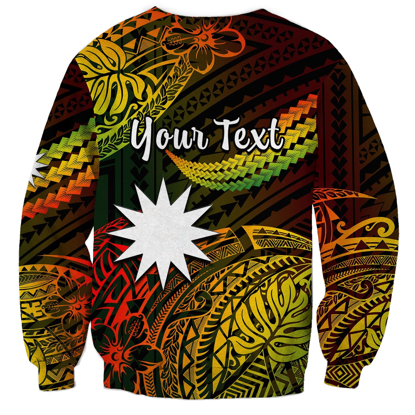 Custom Personalised Nauru Polynesian Hibiscus Naoero Reggae Sweatshirt