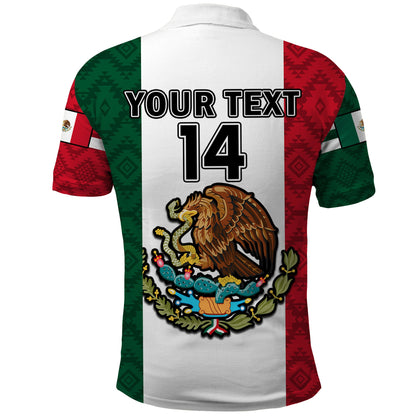 (Custom Text And Number) Mexico 2023 Baseball Mexican Art Flag Style Polo Shirt