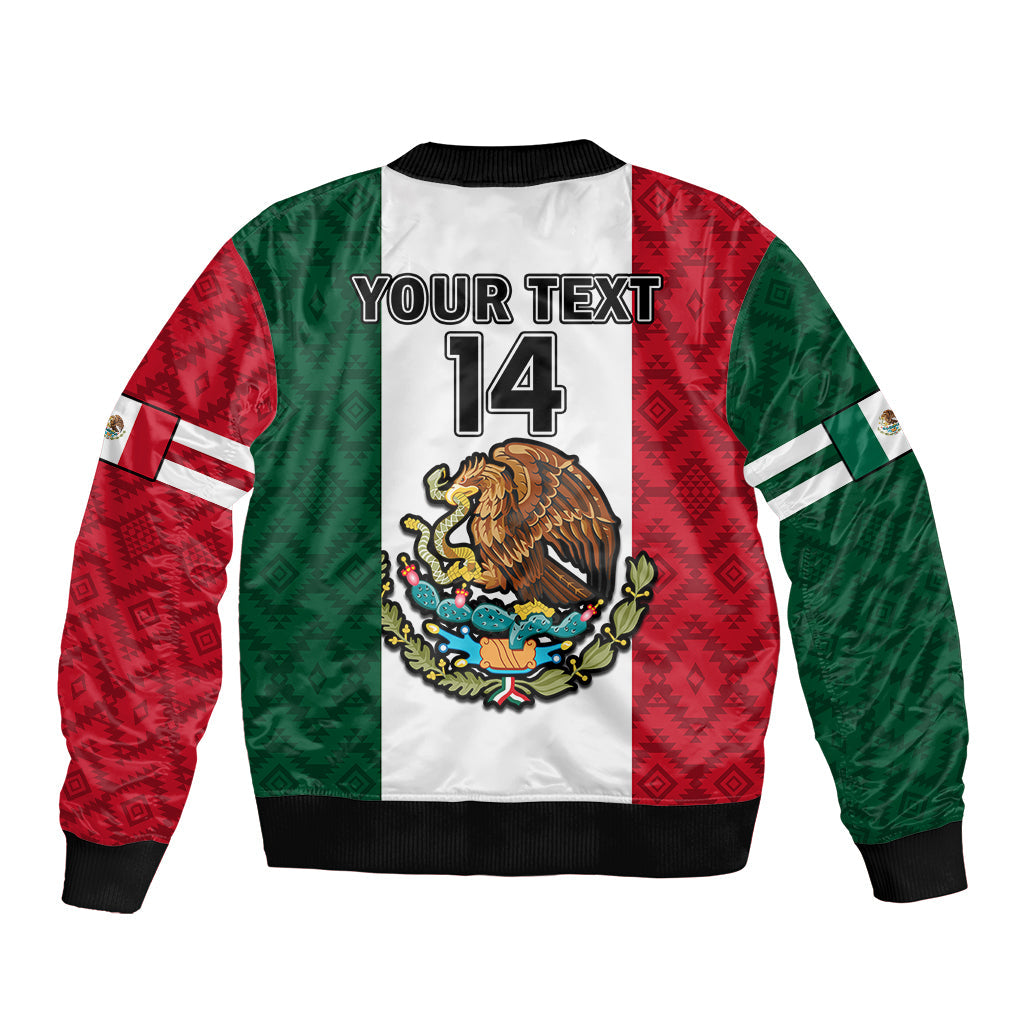 (Custom Text And Number) Mexico 2023 Baseball Mexican Art Flag Style Sleeve Zip Bomber Jacket