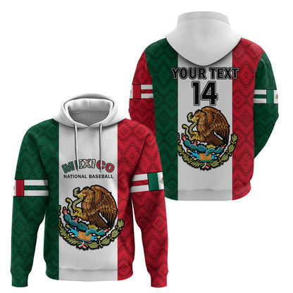 Custom Mexico 2023 Baseball Mexican Art Flag Style Hoodie