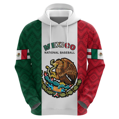 Custom Mexico 2023 Baseball Mexican Art Flag Style Hoodie