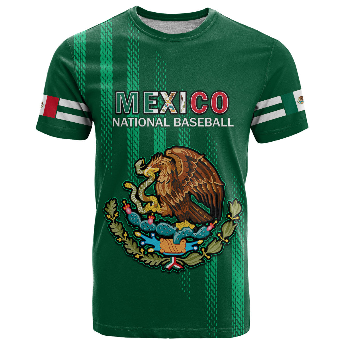 Custom Mexico 2023 Baseball Mix Coat Of Arms T Shirt