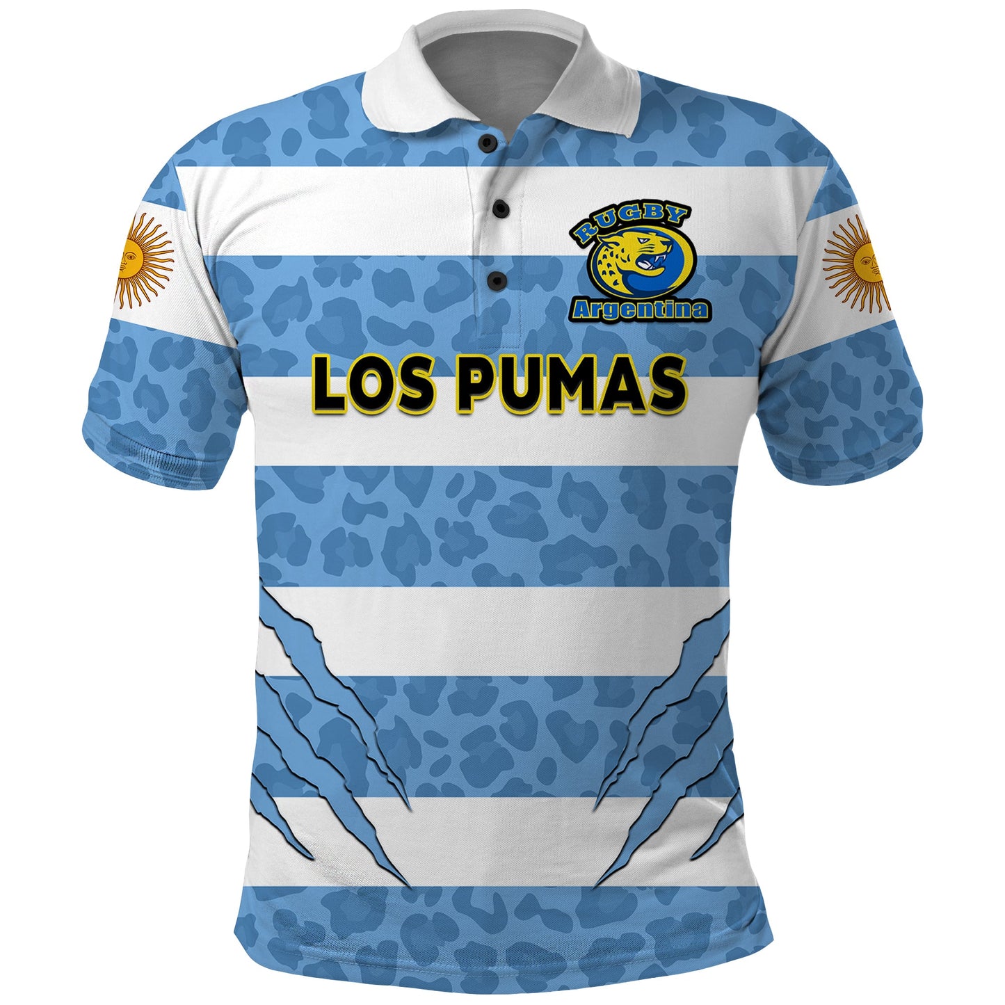 (Custom Text And Number) Argentina Rugby 7s Vamos Pumas Polo Shirt