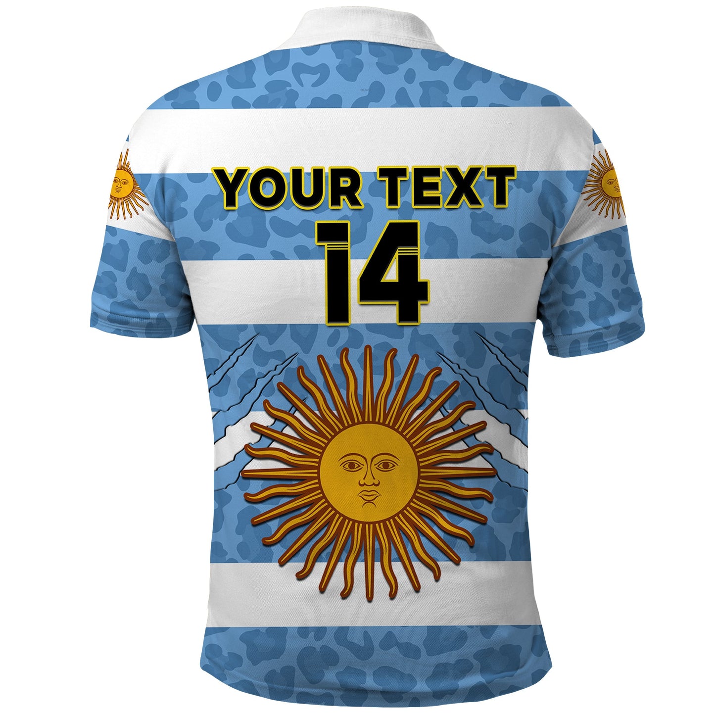 (Custom Text And Number) Argentina Rugby 7s Vamos Pumas Polo Shirt