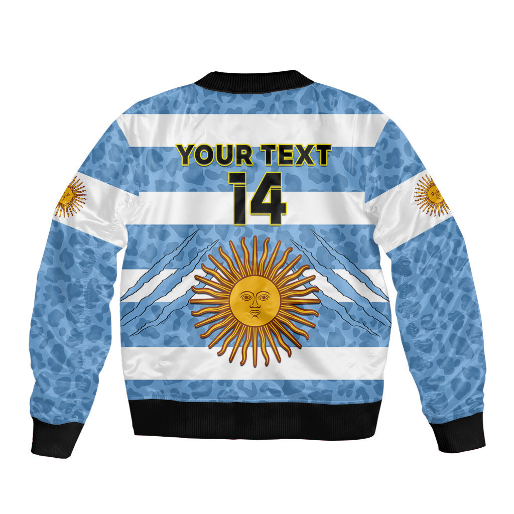 (Custom Text And Number) Argentina Rugby 7s Vamos Pumas Sleeve Zip Bomber Jacket