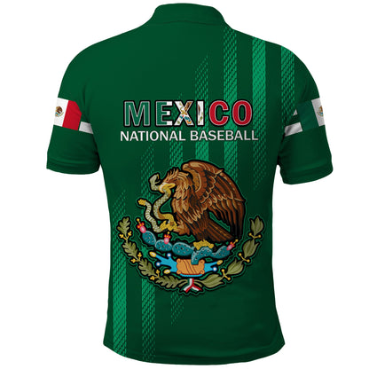 Mexico 2023 Baseball Mix Polo Shirt Coat Of Arms
