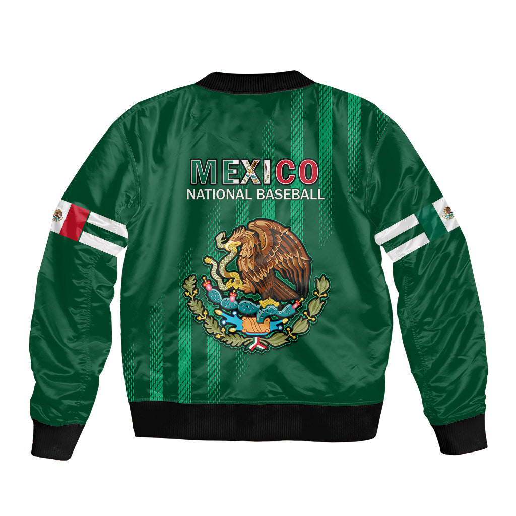 Mexico 2023 Baseball Mix Coat Of Arms Sleeve Zip Bomber Jacket