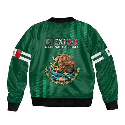 Mexico 2023 Baseball Mix Coat Of Arms Sleeve Zip Bomber Jacket