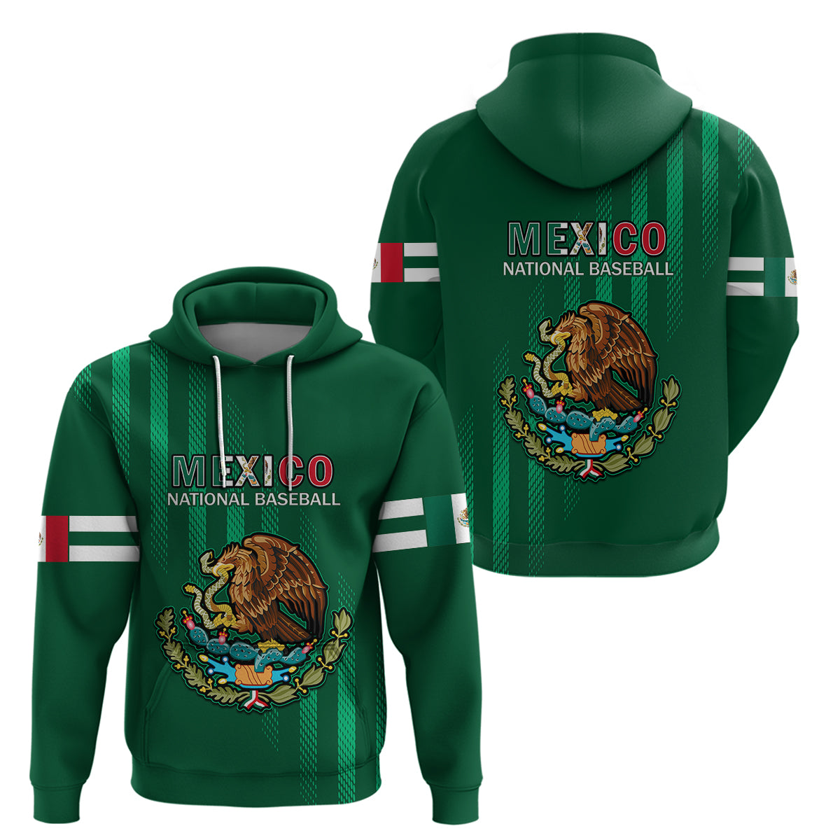 Mexico 2023 Baseball Mix Hoodie Coat Of Arms