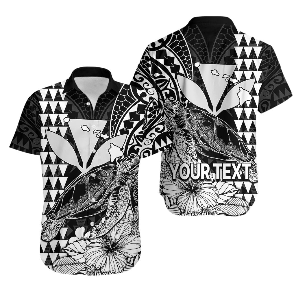 Custom Personalised Kakau Polynesian Tribal Hawaiian Turtle with Kanaka Maoli Black Hawaiian Shirt
