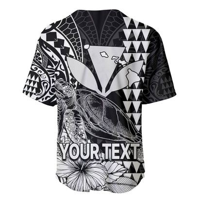 (Custom Personalised) Kakau Polynesian Tribal Hawaiian Turtle with Kanaka Maoli Black Baseball Jersey