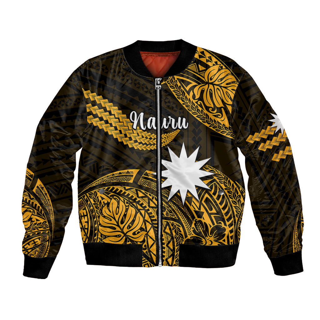 Nauru Polynesian Hibiscus Naoero Glod Bomber Jacket